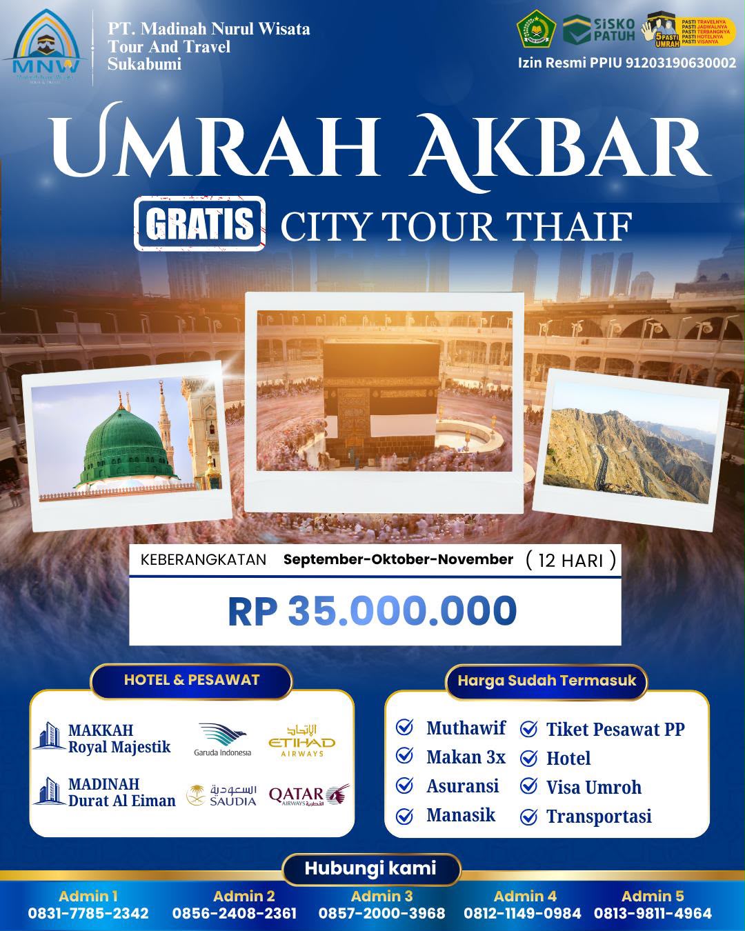 Poster Program Umrah Akbar Madinah Nurul Wisata